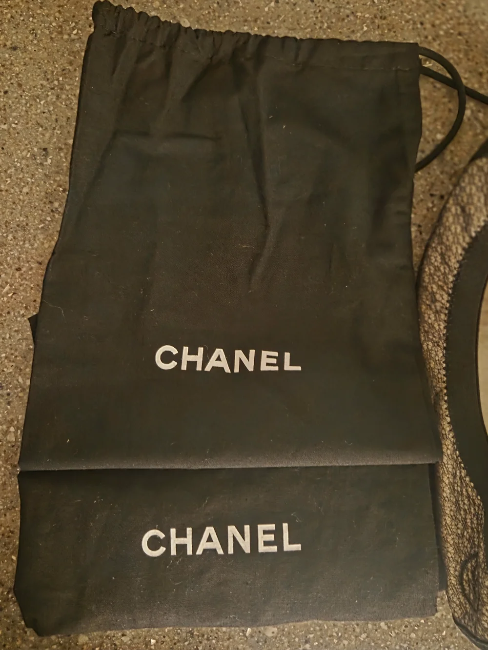 AUTHENTIC CHANEL Black and Gold SILK Metallic Ballet Flats